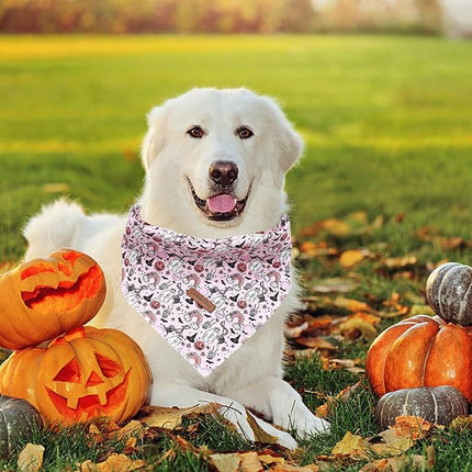 Lionheart Glory Dog Bandana - Halloween Pack, Washable Soft Scarf, Fall Bib for Small to Large Puppies - Adjustable Square Bandana for Boys and Girls
