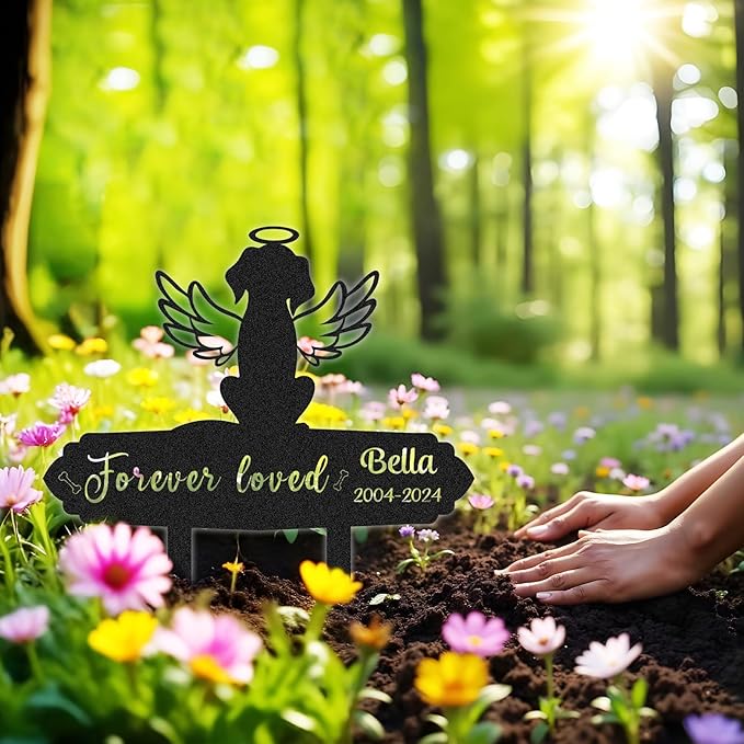 Personalized Pet Graves Marker Dog, Custom Pet Headstone, Waterproof Memorial Plaques for Outdoor, Pet Cemetery Markers Yard Decor, Memorial Garden Stakes, Dog Memorial Gifts for Loss of Dog Color10