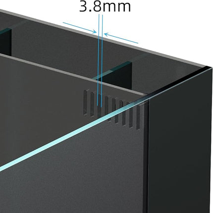 Landen 45P 15 Gallon Ultra Clear All Glass Rimless Low Iron Aquarium Tank with Rear Filtration Chamber(Return Pump Included)for Salt and Fresh Water.17.7''Wx17.7''Dx15.8''H in(45x45x40cm)6mm Thickness