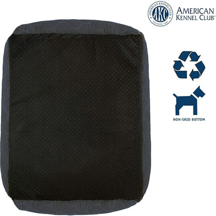 American Kennel Club Orthopedic Circle Stitch Cuddler Pet Bed, Gray 25x21x8"