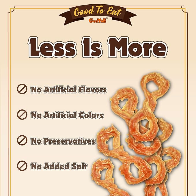 Gootoe Turkey Tendon Dog Treats, Rope (S) 6 Pieces per Pack, USA-Sourced Turkey Tendon, Natural Snack, Premium Puppy Chews, Hypoallergenic, Reseal Value Bags, Size for Small Dogs