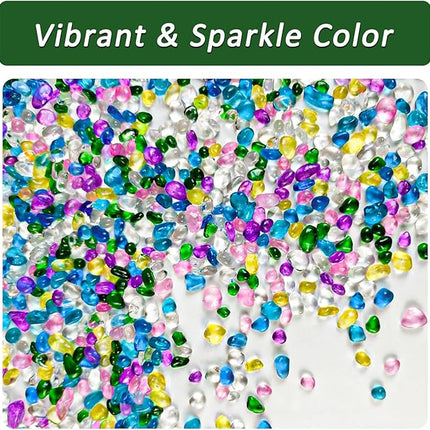 BXI 2.2 Lbs Small Aquarium Substrate Gravel Sand, Polished Smooth Fish Tank Gravel, Colorfast Uncoated Vibrant Blue Sea Glass, Decorative Stones for Vase Fillers, Fairy Garden, Potted Plants