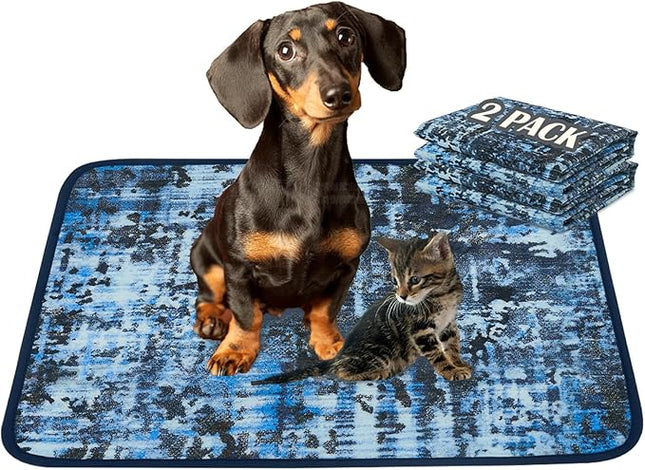 Qeils Washable Pee Pads for Dogs, 2 Pack Reusable Puppy Pads 18"x24" Super Absorbent Leakproof Dog Training Pads, Non-Slip Potty Pads for Floor, Crate,Couch, Whelping Pads Litter Mat Puppy Supplies