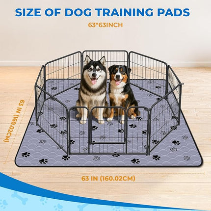 Fostanfly Non-Slip Washable Pee Pads for Dogs, 2 Pack Large 63"x63" Ultra-Absorbent and Leak-Proof Reusable Potty Training Pads for Dogs and Cats Puppy Pads