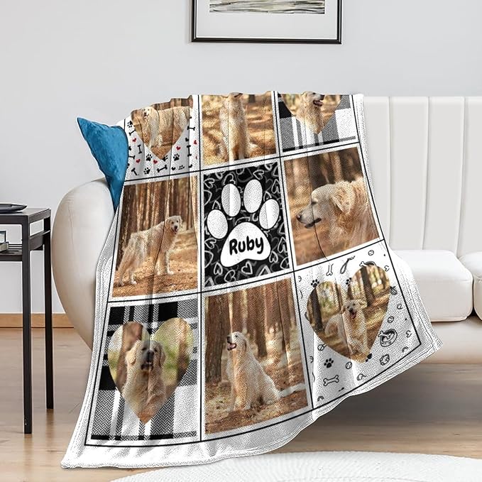 Artsadd Dog and Cat Memorial Gifts, Pet Loss Memorial Blanket, Custom Dog Blanket, Personalized Pet Remembrance Gifts, Loss of Pet or Cat Remembrance Sympathy Grief Condolence Bereavement Gifts