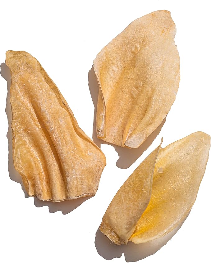 Jack&Pup White Cow Ears for Dogs - Cow Ear Dog Treats, Single Ingredient, High Protein, Pig Ear Alternative Dog Treats - Cow Ears for Small and Large Dogs (15 Pack)