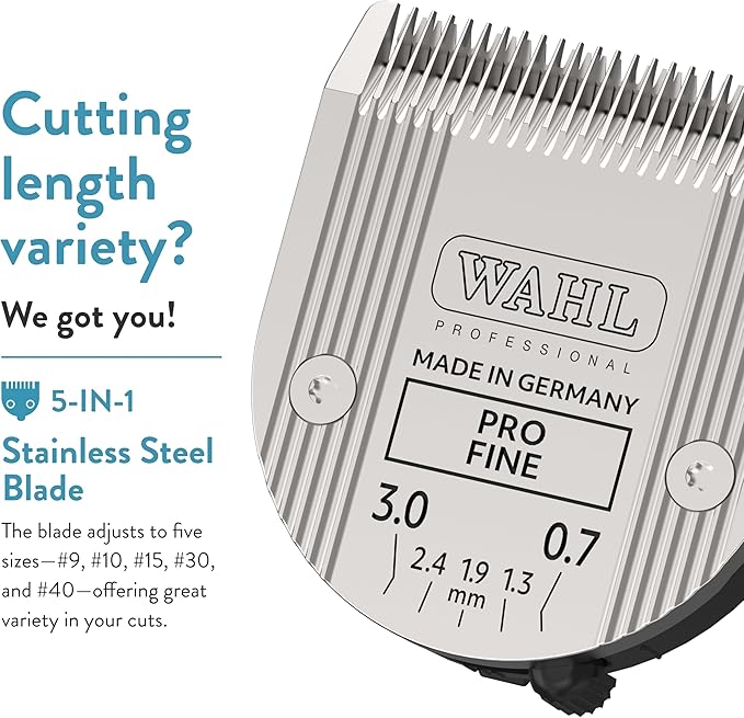 WAHL Professional Animal 5-in-1 Adjustable Blade Arco, Bravura, Chromado, Creativa, Figura, and Motion Pet, Dog, and Horse Clippers - Fine (2179-301)