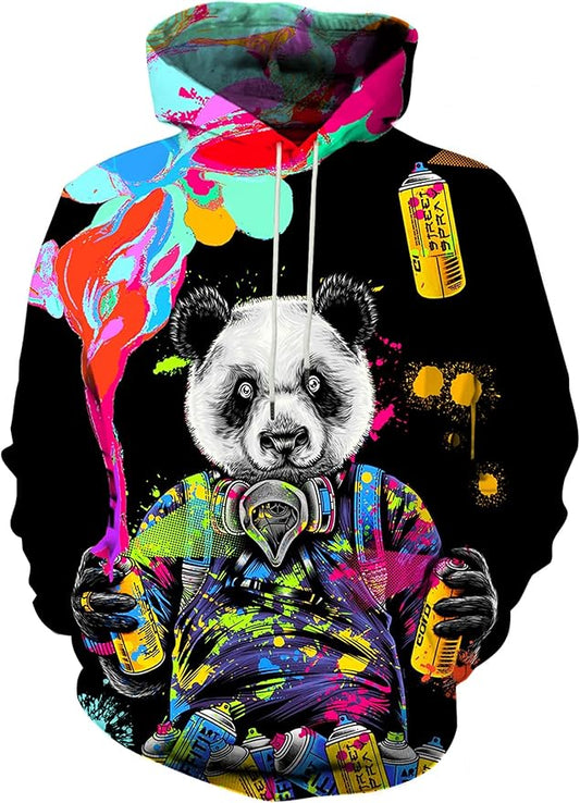 Yasswete Unisex Adults 3D Printed Fashion Hoodies for Men Women Pullover Novelty Sweatshirts with Big Pockets