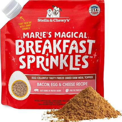 Stella & Chewy's Marie's Magical Breakfast Sprinkles Freeze-Dried Raw Bacon, Egg & Cheese Recipe Grain-Free Dog Food Topper, 7-oz Bag