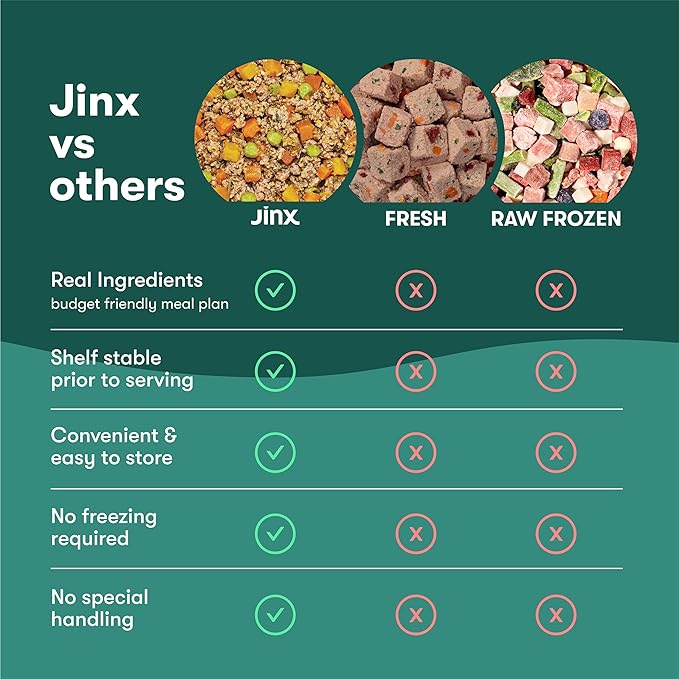 Jinx Salmon Grain Free Wet Dog Food Toppers, Meal or Mix with Dry Dog Food, Made with Real Salmon & Chicken, Bone Broth, No Fillers, Puppy, Adult, Senior, 9oz, 6 Pack