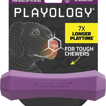 Playology Dog Toys | Durable Squeaky Chew Stick for Dogs | Medium Bacon Scented Toy - Easy to Clean and Made from Non Toxic Materials