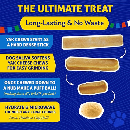 Himalayan Chew Original Yak Cheese Chew, Peanut Butter, 1 X-Large Stick, 5.3 oz, Gluten Free, Healthy Treats, Grain & Lactose Free 100% Natural, Long Lasting Chews for s Over 55 lbs