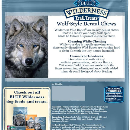 Blue Buffalo Wilderness Wild Bones Grain-Free Dental Chews Dog Treats, Large, 27-oz Bag