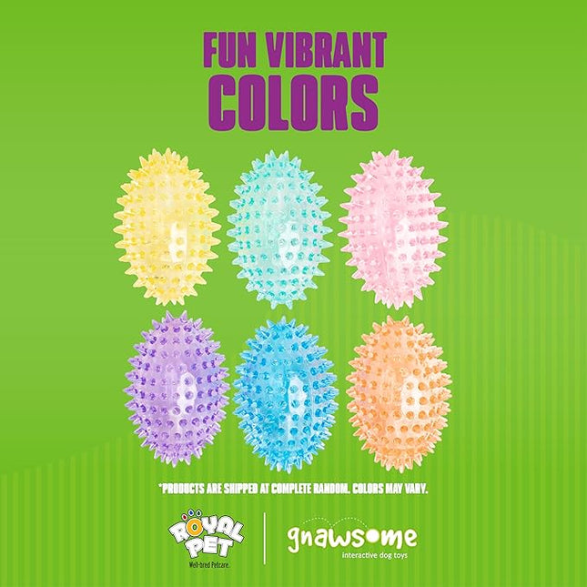 Gnawsome™ 3.5” Spiky Squeaker Football Dog Toy - Small, Cleans Teeth and Promotes Good Dental and Gum Health for Your Pet, Colors Will Vary (Pack of 2)