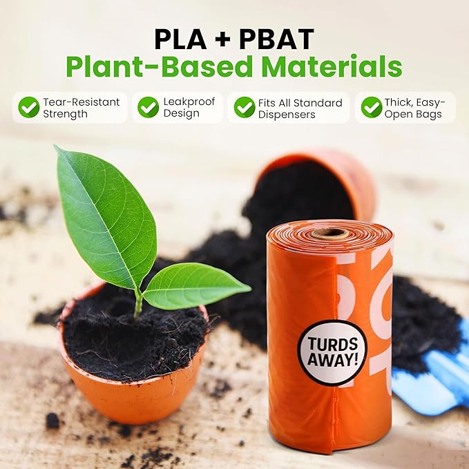 Dog Poop Bags 120 Count – Leakproof, Extra Thick & Easy Open | Unscented Plant-Based PLA + PBAT, Fits All Dispensers, Hey Stinky Funny Printed Design