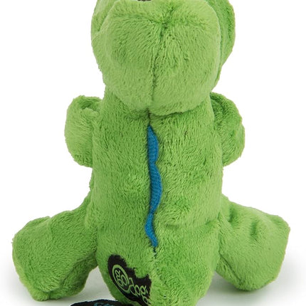goDog Just For Me Dinos T-Rex Squeaky Plush Dog Toy, Chew Guard Technology - Green, Mini