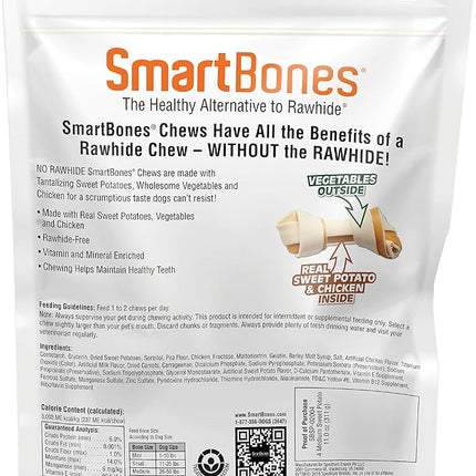 SmartBones Medium Chews With Real Sweet Potato 4 Count, Rawhide- Free Chews For Dogs