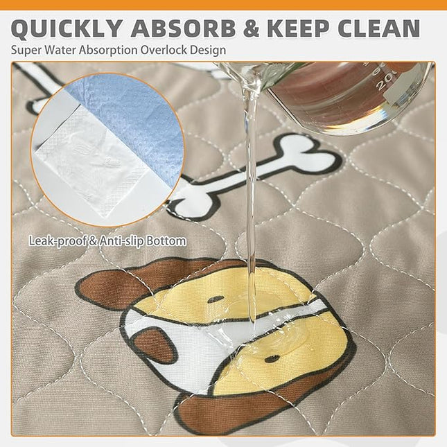 KOOLTAIL Washable Pee Pads for Dogs, 2 Packs Super Absorbent Leakproof & Non-Slip Dog Pee Pad Extra Large, Reusable Puppy Training Pads Waterproof, Pet Mat Rug for Whelping,Floor,Crate,Cats, 36"x41"