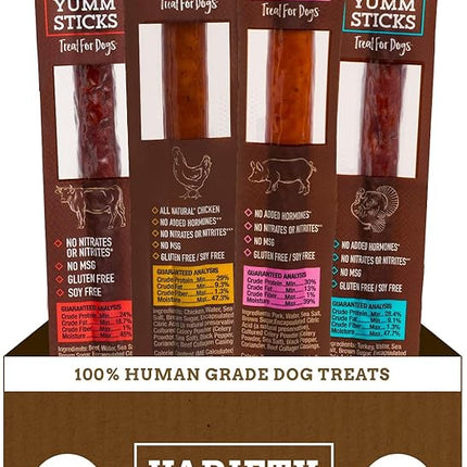 etta says! Yumm Sticks - Real Meat Jerky Dog Jerky Treats - Beef, Chicken, Pork, and Turkey Variety Pack - Human Grade - Made in The USA (12 Count Pack of 1)