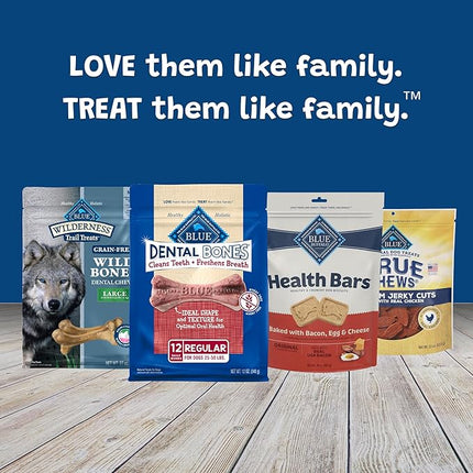 Blue Buffalo Dental Bones Regular Natural Dental Chew Dog Treats Bag, 12oz. Bag