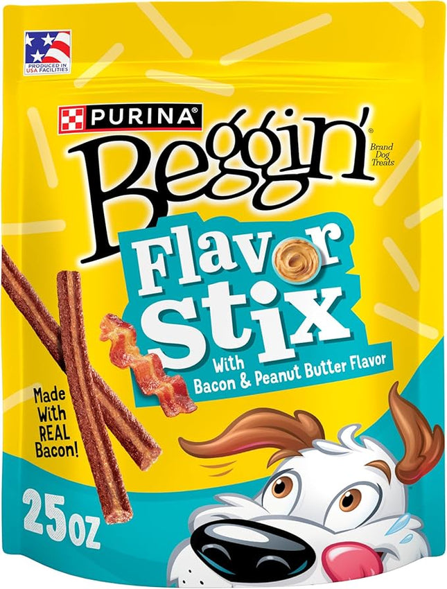 Purina Beggin’ Flavor Stix With Bacon & Peanut Butter Flavor - 25 oz. Pouch