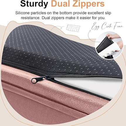 Large Dog Bed Orthopedic Washable: Extra Large Sized Beds for Jumbo Dogs Egg Crate Foam Sofa Couch Waterproof Removable Cover - Pink