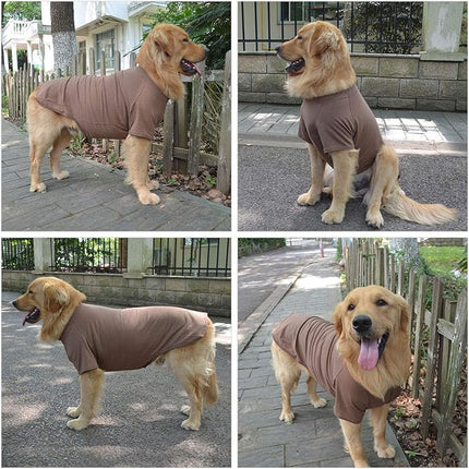 Lovelonglong 2019 Pet Clothing Dog Costumes Basic Blank T-Shirt Tee Shirts for Medium Dogs Coffee XXL