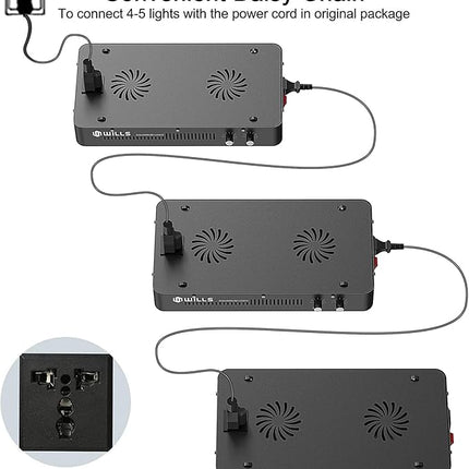 WILLS Aquarium Light, Full Spectrum Reef Lights for Coral with Dual Dimmable Channels, 55 Premium SMD Chips, Daisy Chain Design, Hanging Saltwater Fish Tank Light for SPS/LPS Coral Reef (165W/Black)