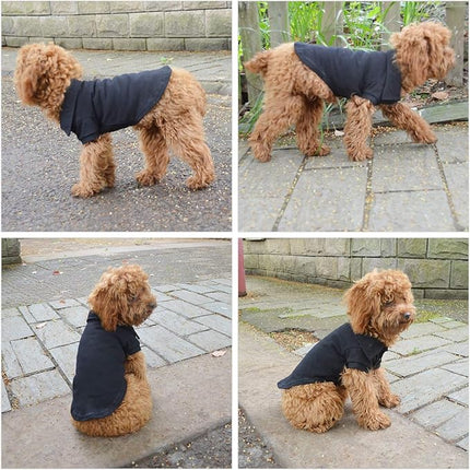lovelonglong Basic Dog Polo Shirts Premium Cotton, Polo T-Shirts for Large Medium Small Dogs with a Two-Button Collar Blank Color Black L