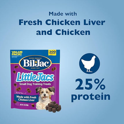 Bil-Jac Little Jacs Small Dog Training Treats, Chicken Flavor, Made with Chicken Liver, 10oz (2 - Pack)