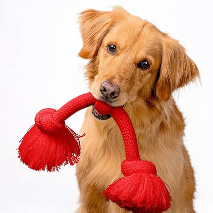 Playology Dog Toys | Dri-Tech Rope Toy Tug of War Rope for Aggressive Chewers (Value 2-Pack) | Medium Peanut Butter/Beef Scented Toys - Easy to Clean and Made from Non Toxic Materials