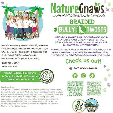 Nature Gnaws Braided Bully Twists for Dogs 5-6" (10 Count) - Long Lasting for Small and Medium Dogs - Natural Beef Dog Chew Bones