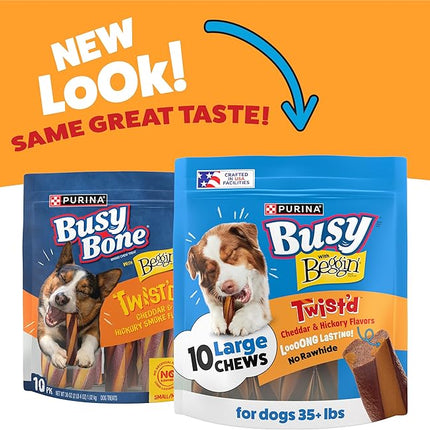 Purina Busy with Beggin’ Twist’d Cheddar and Hickory Smoke Flavors Adult Dog Treat - 10 ct. Pouch