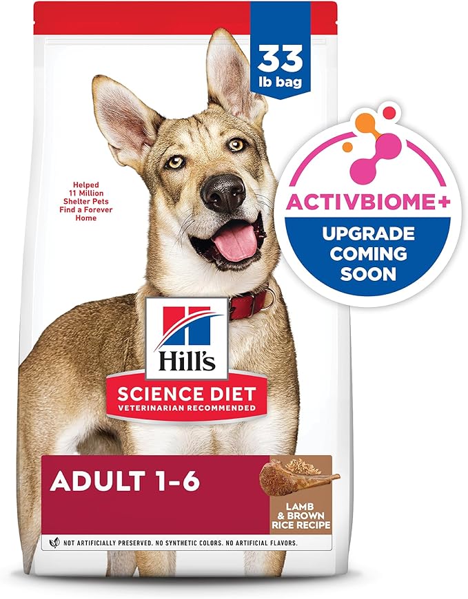 Hill's Science Diet Adult 1-6, Adult 1-6 Premium Nutrition, Dry Dog Food, Lamb & Brown Rice, 33 lb Bag