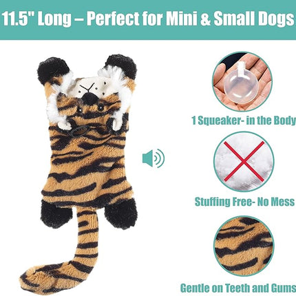 SPOT Skinneeez Flat Cat 11.5 Inch Stuffing-Free Plush Squeaky Dog Toy – Soft Interactive Toy for Mini and Small Dogs – Mess-Free Play for Light Chewers – Assorted Styles