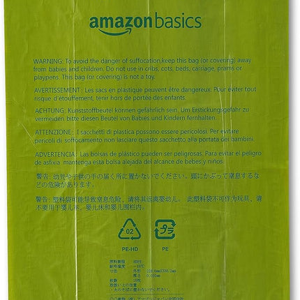 Amazon Basics Dog Poop Bags with Dispenser, 540 Count, Enhanced for Guaranteed Leakproof, Cucumber Scented, Includes Leash Clip