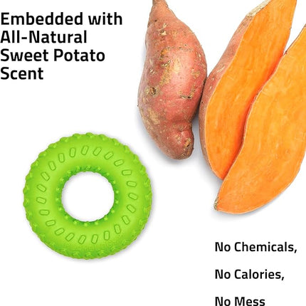 Playology Dog Toys | Dual Layer Ring Durable Chew Toy for Aggressive Chewers | Jumbo Sweet Potato Scented Toy - Easy to Clean and Made from Non Toxic Materials