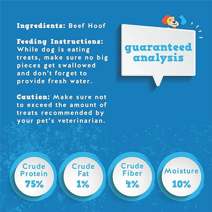 Jack & Pup Cow Hooves for Dogs, Natural Long Lasting Dog Hooves for Large and Small Breeds, Single Ingredient Cow Hoof, Dog Treats Alternative for Rawhide and Bully Sticks - 8 Pack