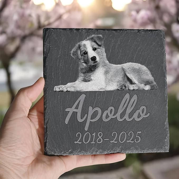 Pet Memorial Stone, Dog Memorial Stone, Dog Memorial Gifts for Loss of Dog, Pet Memorial Gifts, Loss of Pet Sympathy Gift, in Loving Memory Pet - Beloved Pet - Square