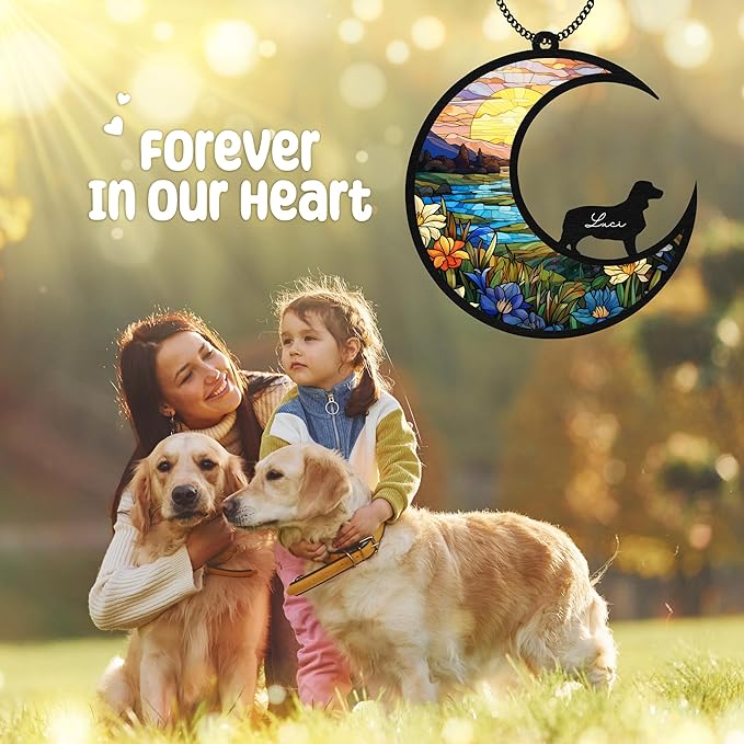 6'' English Springer Spaniel Dog Memorial Suncatcher Personalized Name Dog Breed Pet Ornament Window Car Hanging Sympathy Gift for Loss of Pet Remembrance Gift for Dog Lovers SCD-B11-6-13