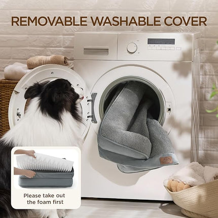 Bedsure XL Self Warming Orthopedic Dog Bed for Extra Large Dogs - Washable XLarge Dog Bed Waterproof, Comfort Pet Couch with Removable Cover, Supportive Foam Pets Sofa with Nonskid Bottom, Grey