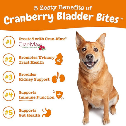 Zesty Paws Cranberry Supplement for Dogs - Bladder Control for Dogs - Urinary Tract Support - Cranberry Chews with D-Mannose, Vitamin B6 & L-Arginine - Immune & Gut Support - Bacon - 90 Count