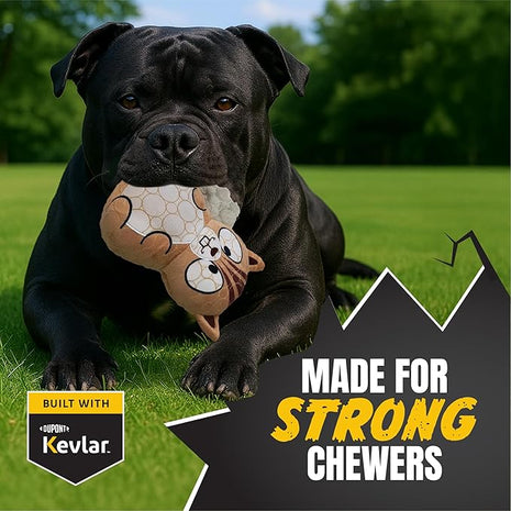 Bite Force -Durable & Strong Dog Toy Beaver with Squeaker, Kevlar-Reinforced for Aggressive Chewers for Small Medium Large Dogs - Green.