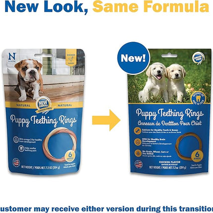 N-Bone Puppy Teething Rings, Grain-Free Chicken Flavor, 6 ct