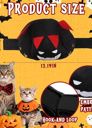 Cat Halloween Costumes Halloween Devil Horn Hat for Dogs Cats Adjustable Cute Black Demon Cap Festival Pet Head Dress Up Accessories for Halloween Puppy Kitten Cosplay Costume Gifts