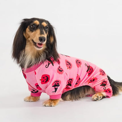 Fitwarm Halloween Jack O Lantern Dog Pajamas, Funny Costumes for Small Dogs Girl, Pet Outfit, Pink, Black, XL