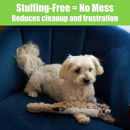 SPOT Skinneeez Extreme Quilted Raccoon - Durable, Stuffing Free Dog Toy with 4 Layers of Diamond Stitched Fabric & 2 Squeakers- Ideal for Small & Medium Aggressive Puppies and Dogs- 14in