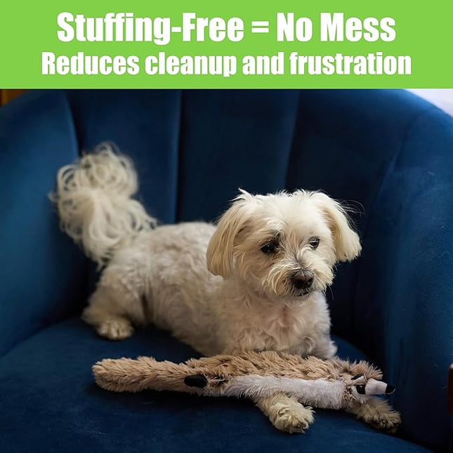 SPOT Skinneeez Extreme Quilted Raccoon - Durable, Stuffing Free Dog Toy with 4 Layers of Diamond Stitched Fabric & 2 Squeakers- Ideal for Small & Medium Aggressive Puppies and Dogs- 14in