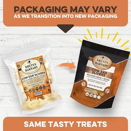 BRUTUS & BARNABY Cow Ears for Dogs – Thick Cut, Grass-Fed Angus Beef, All-Natural No-Rawhide Dog Treat Alternative