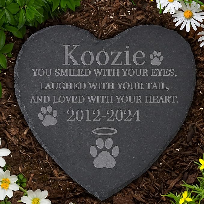 Personalized Pet Memorial Stone, Dog Memorial Gifts for Loss of Dog, Pet Loss Gifts, Pet Memorial, Loss of Dog Sympathy Gift, Dog Remembrance Gift, Pet Bereavement Gifts - Loved With Your Heart